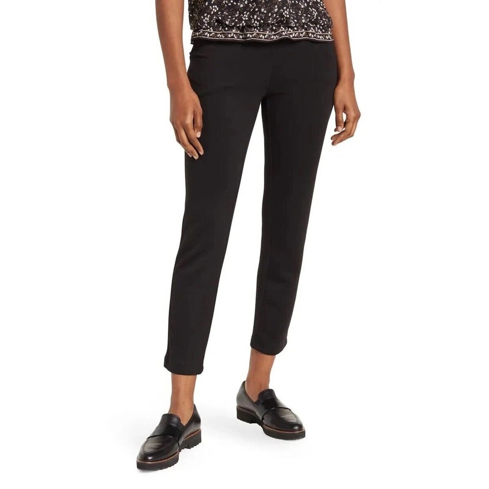 Max Studio Womens Navy Black Gingham Skinny Pull On Pants Size M